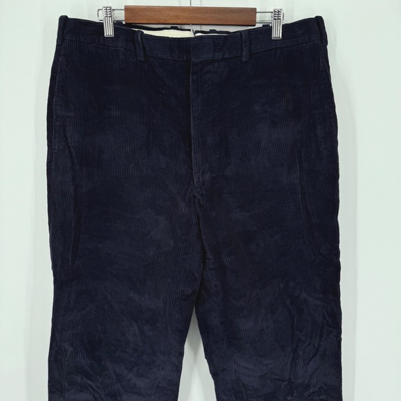 Vintage O Connells Mens Navy Blue Corduroy Pants Trousers Pleated Classic‎ 38x30